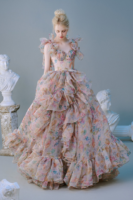 Garden Fairy Ruffle Gown Long Dress