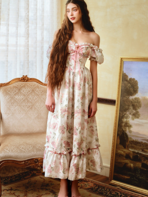 Enchanted Garden Floral Long Dress