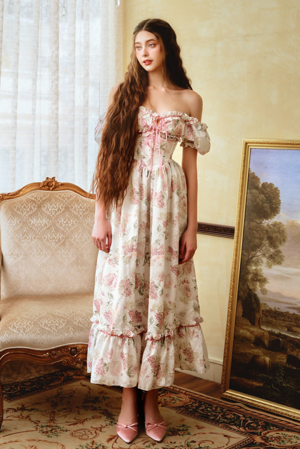 Enchanted Garden Floral Long Dress