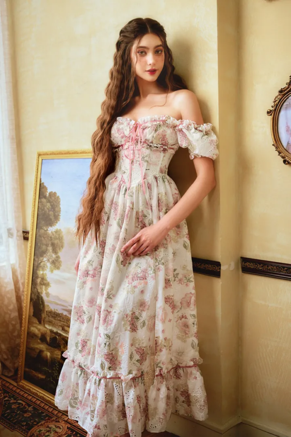 Enchanted Garden Floral Long Dress